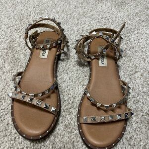 Steve Madden Brown Sandals with Silver Studs